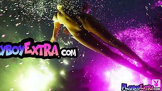 Young girl reveals her slit under the water