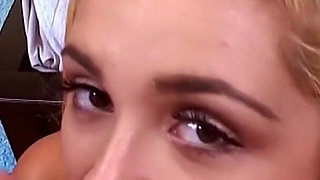 Blonde teen Zoey Foxx POV deepthroat blowjob