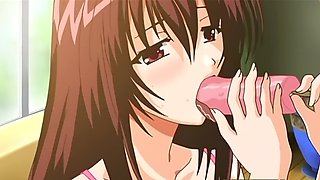 Hot babes indulge in a steamy blowjob session with cumshots flying everywhere
