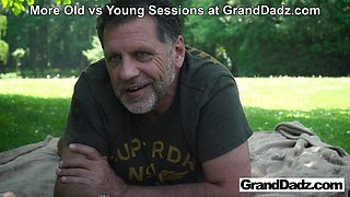 Angela Vidal gets tight pussy fucked by wrinkly granddad for Granddadz.com