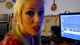 Blonde Slut In A Blue Costume Fucked In Her Pussy - Milky Cooper