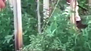 Spying blonde hooker fucking in the woods