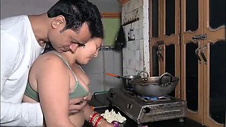 Hot Indian Girl Pujaprem Fucks in Kitchen While Chopping Vegetables