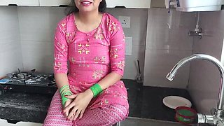 Hot Hindi Stepmom Fucked Hard by Stepson in Kitchen - Dirty Talk & Orgasm