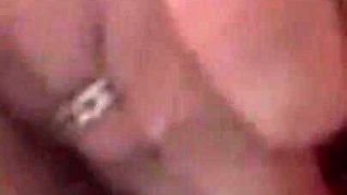 Chubby old woman uses toilet brush to masturbate
