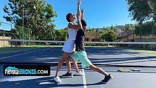 Fit Step Mother Drains Her Stepson's Tennis Balls