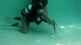 Busty curly brunette with big boobs fucks on couch