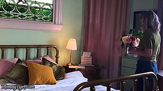Mommysgirl hot cougar gets a masturbing revelation from her stepdaughter on remote