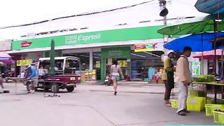 Picking up hairy pussy amateur Thai MILF