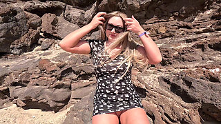 POV No Panties Under Short Dress on the Public Beach