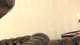 Humiliating penis pinching with masked man