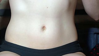 Amateur young teen solo masturbation on her livingroom