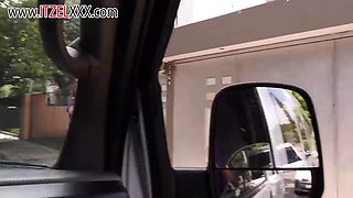 Shemales share a dick in the back of the car