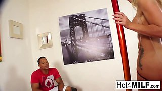 Stripper MILF receives an interracial fucking from a