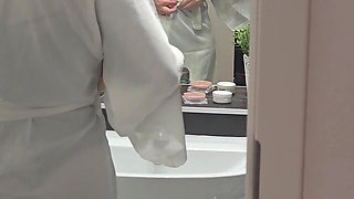 Beautiful Busty Babysitter Masturbates in Owners' Bedroom.