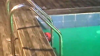 Hot Karashika Rides Big Cock at the Pool Side After Her Swimming Section