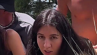 Naked Girls Took Pictures of Their Pussies in Nature and Flashed Them in Front of Strangers, for Which They Were Fucked