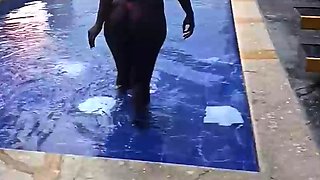 Pool afternoon with my great-bodied neighbor,