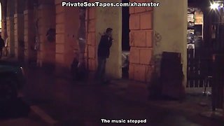 Public toilet deepthroat and raunchy amateur couple sex