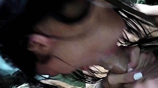 Explosive Outdoor Foursome with Deepthroat Blowjobs and