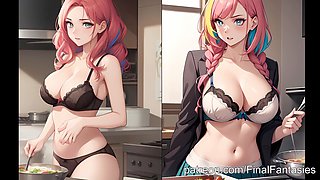 Your anime waifu cooking for you after a long day at work
