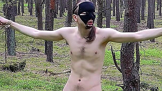 Naughty Boy Gets Punished with Nettles in the Middle of a Forest!