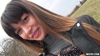 Mona Kim gets a hot creampie in a public pickup