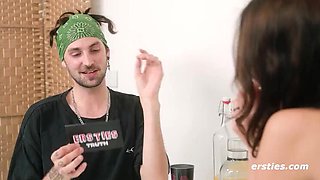 German Amateur Couple Plays Risky Truth or Dare Card Game - Hot Kissing & Riding Cock