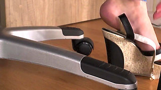 Peeking At Hot Secretary Teasing Sexy Feet In High Heels Underdesk