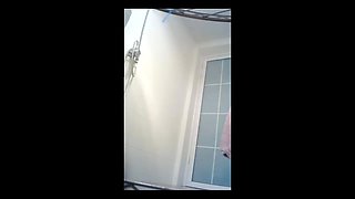 Chinese college student taking a shower in the dorm bathroom (Part 2 of 4).