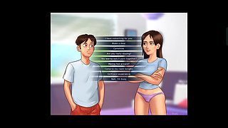 Summertime saga  I fuck my stepmother and her friend at the same time  and after that my stepsister gave me a wonderful blowjob