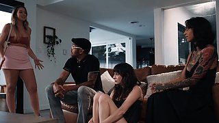 Lustful Lana Smalls and River Lynn indulge in a wild foursome with Mickey Mod and Ravyn Alexa