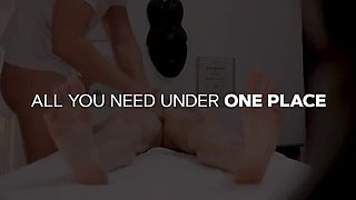 Hot Blonde Gets Hard Fuck After Massage - Rough Sex & Blowjob