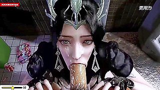 Virtual Queen Of Bigboob Fantasy - 3d Animation With Car Toon