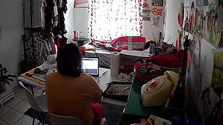 Stepfather on the Stepdaughter While Doing Homeoffice