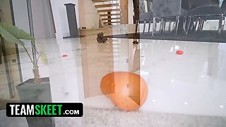 Nanny has a huge punch on her manager, and she's decided to demolish his life with her teen pussy