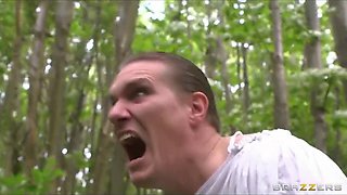 Anissa Kate's tight ass gets pounded hard in the woods by danny d's massive cock