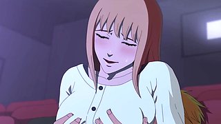 Chainsawman hentai - Makima has a hot sex with Denji in a movie theatre