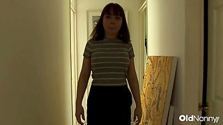 OldNanny - Mature MILF Footjob And Blowjob To Horny Stud