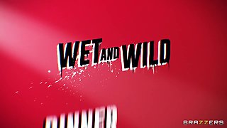 Wet And Wild Dinner Party With Cali Carter, Vina Sky - Brazzers