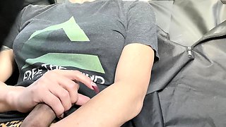 Big Tits Tranny Strokes her Big Cock