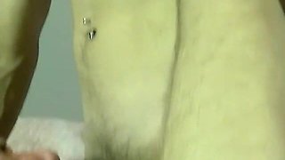 Fat amateur guy blows hairy cock and receives a big load