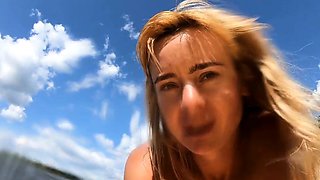 Blonde BDSM Babe Masturbates on a Paddleboard