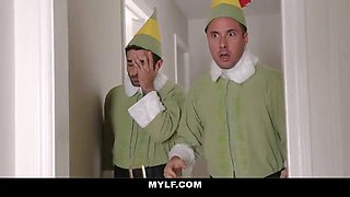 Brandi Love pounded by her both stepsons for christmas