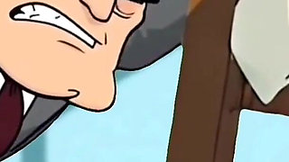 Cuckold Husband Is Furious That His Wife Is Cheating with Her Lover. Cartoon