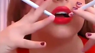 red lipstick smoking multiples close-up teaser