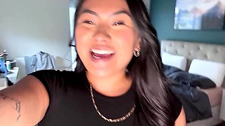Nina Lee reveals busty Asian curves in intimate homemade desire