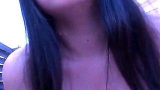 Cheating Asian Woman Sucks Dick on Balcony