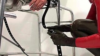 Femdom fetish mistresses fuck bdsm loser with strapon