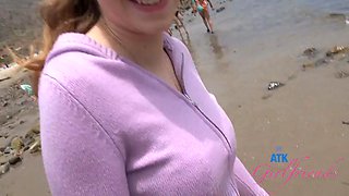 Selina Imai behind the scenes on a beach date and back at the pad sucking cock: Porn